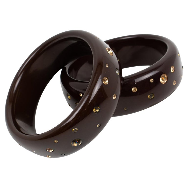 Bracciale Bangle in resina marrone cacao di Borbonese Italia con
