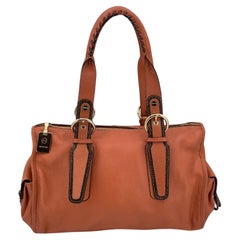 Borsa a tracolla in pelle arancione di Borbonese
