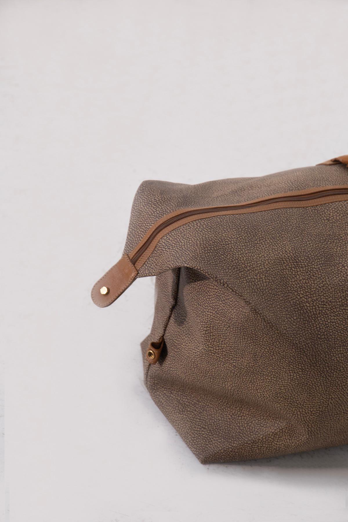 Sac de voyage Borbonese Vintage - Cuir 'Occhio di Pernice Unisexe en vente