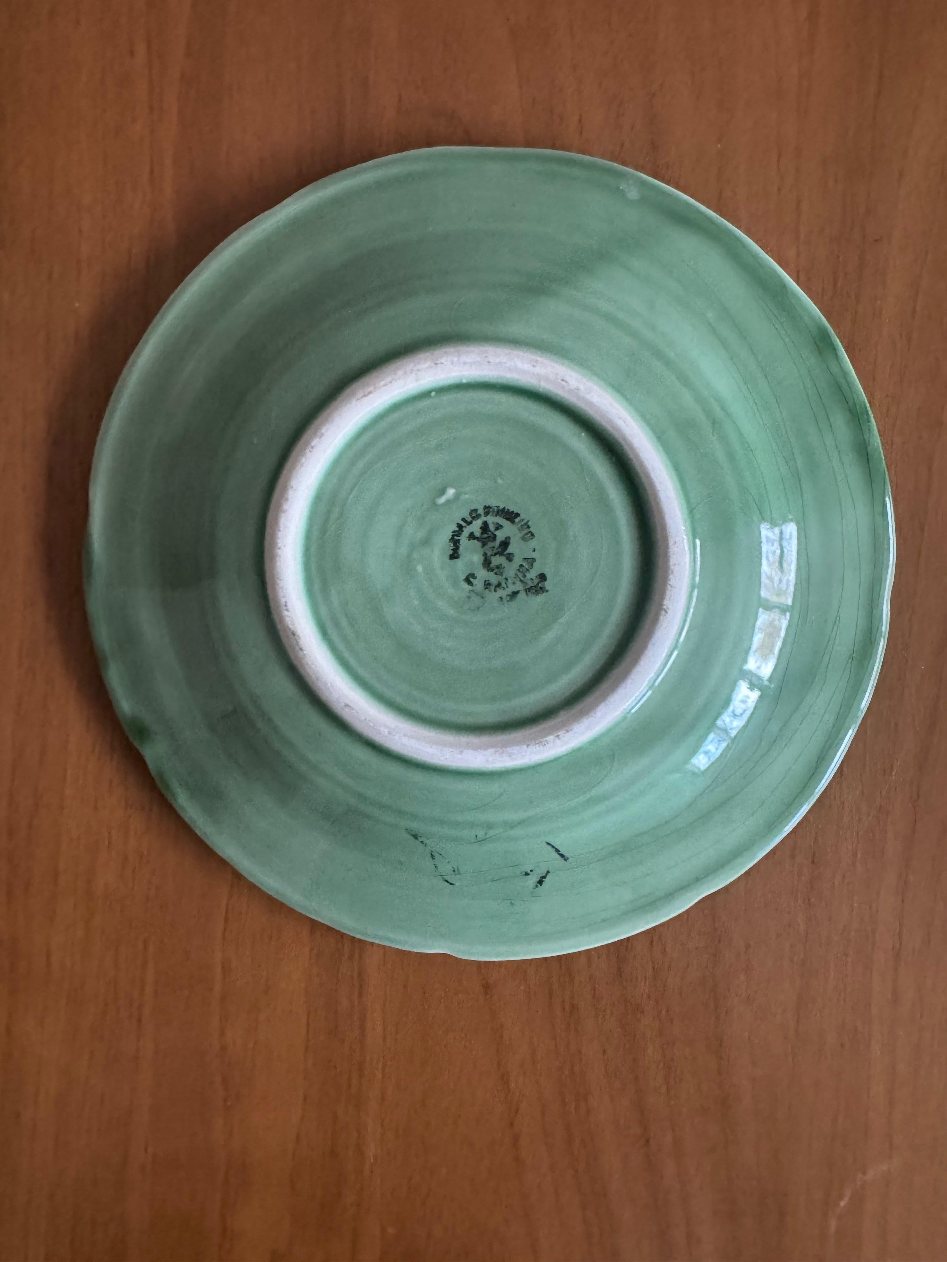 Bordallo Pinheiro Grünes Luncheon- und Salatteller-Set mit Cabbage-Blattblattverzierung im Angebot 3