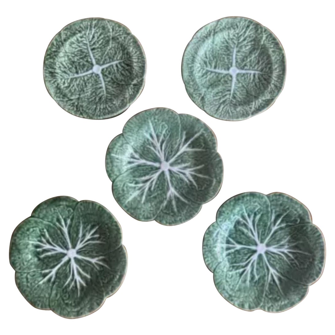 Bordallo Pinheiro Green Cabbage Leaf Luncheon & Salad Plate Set