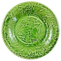 Bordallo Pinheiro Green Grape Vine & Basket Weave Green Plate