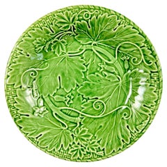 Bordallo Pinheiro Green Grape Vine & Basket Weave Green Plate