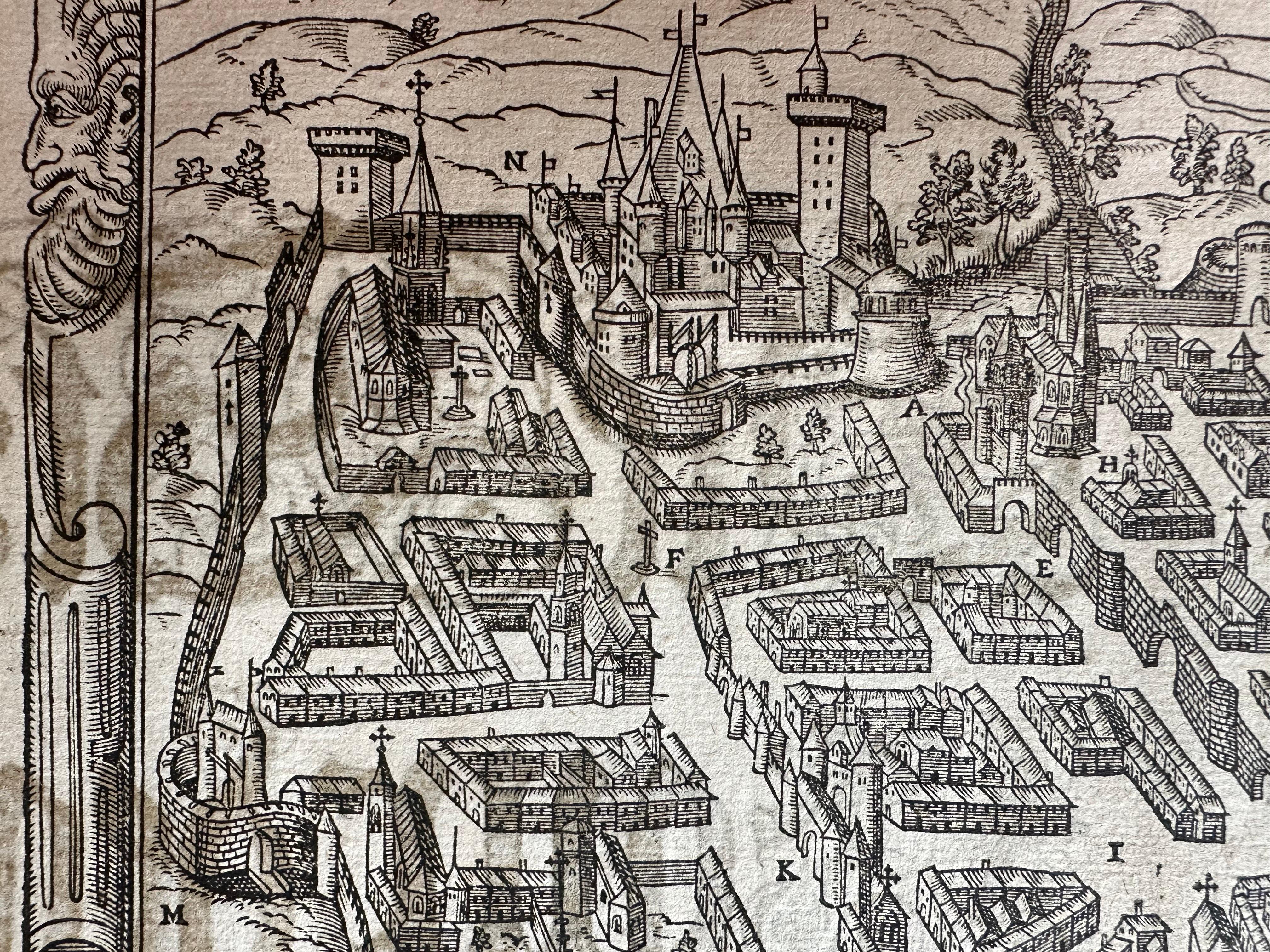 Veduta della città di Bordeaux - xilografia originale di Braun & Hogenberg, 1575 ca. in vendita 2