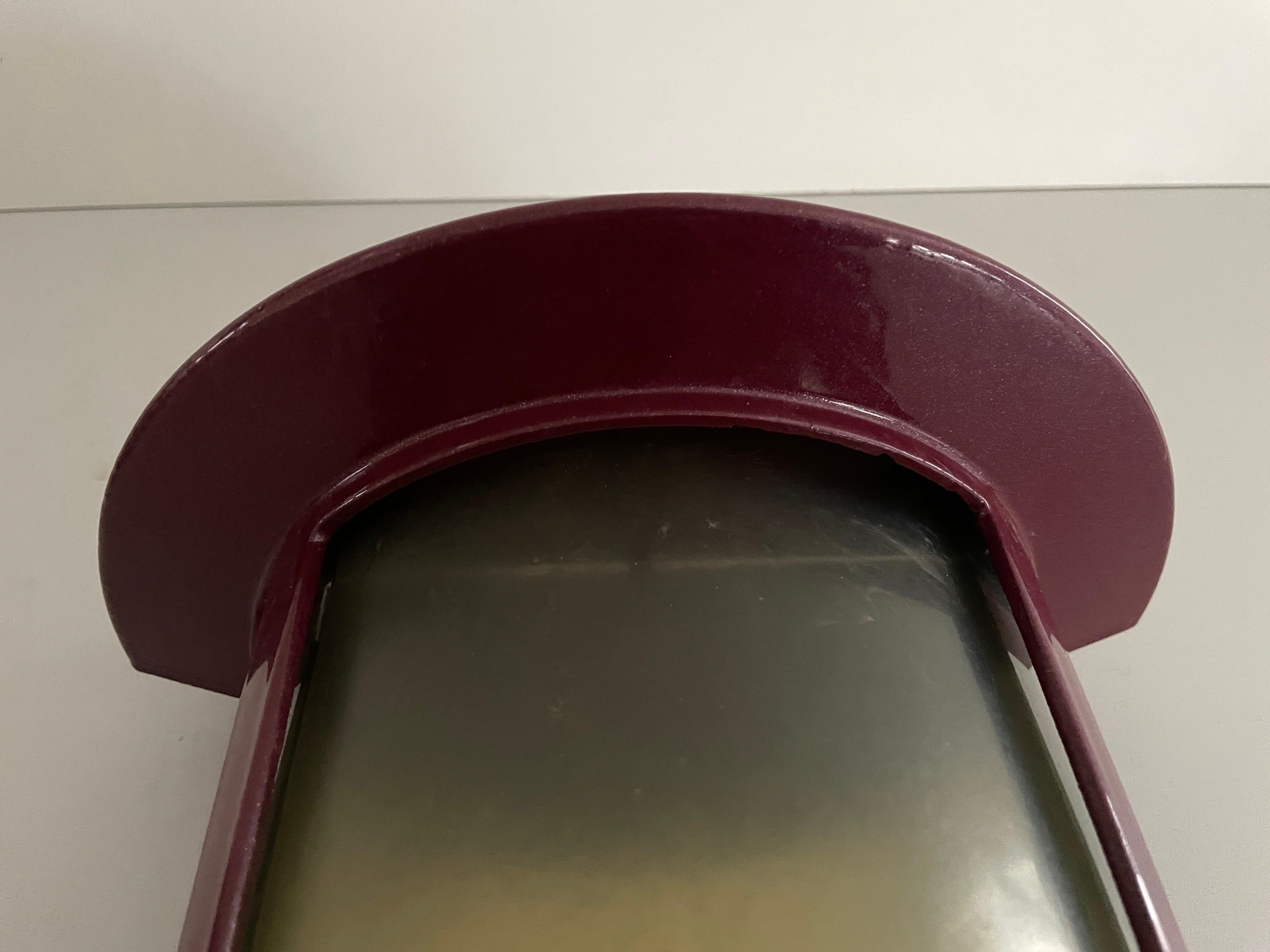 Bordeaux Colour Metal Pair of Outdoor Sconces, 1970s, Germany For Sale 5