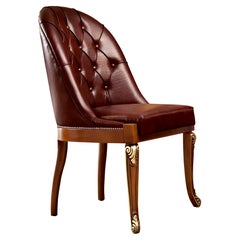 Bordeaux Leather Executive Office Guest Chair by Modenese Luxury Interiors