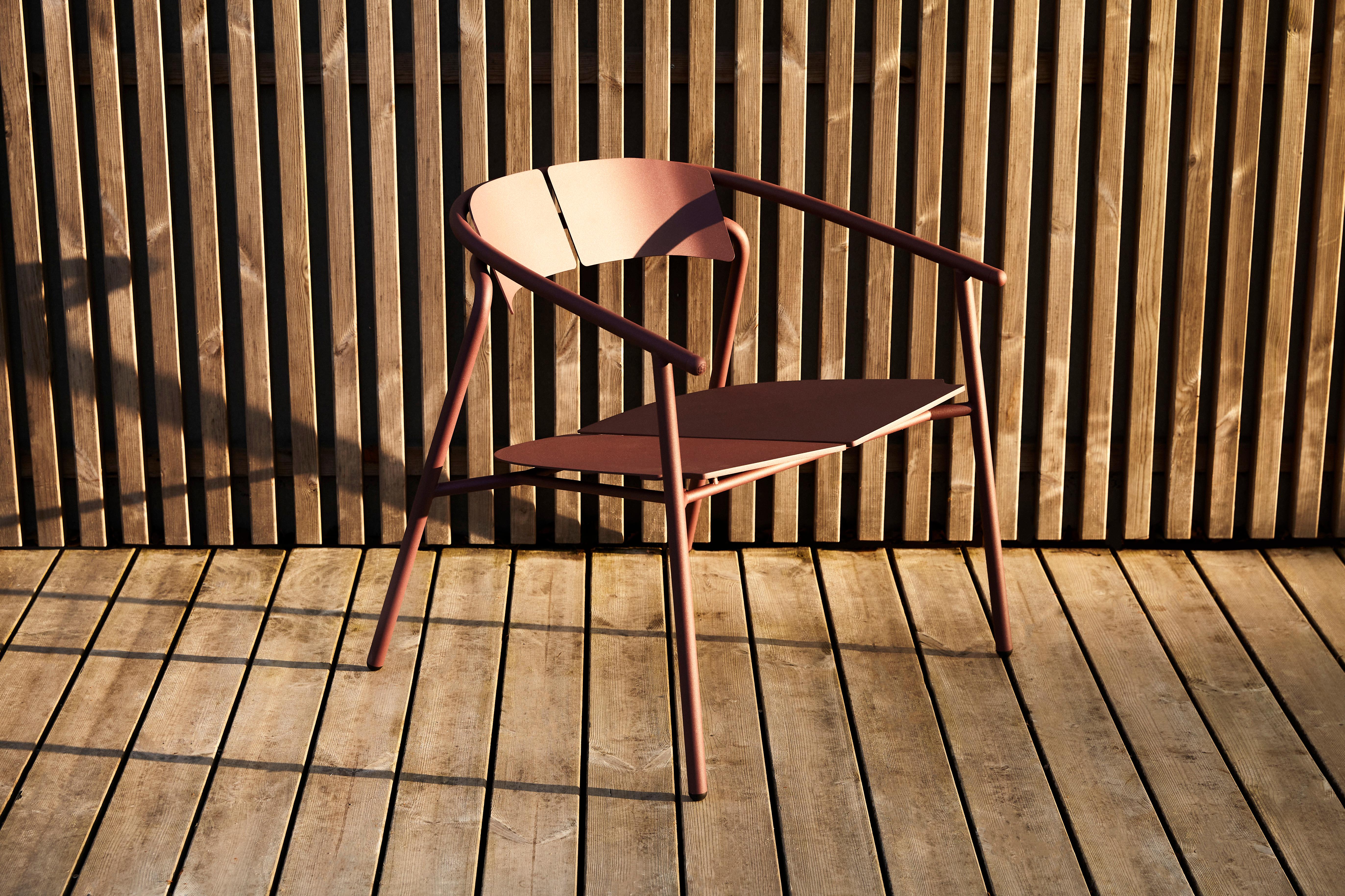 Danish Bordeaux Minimalist Lounge Chair
