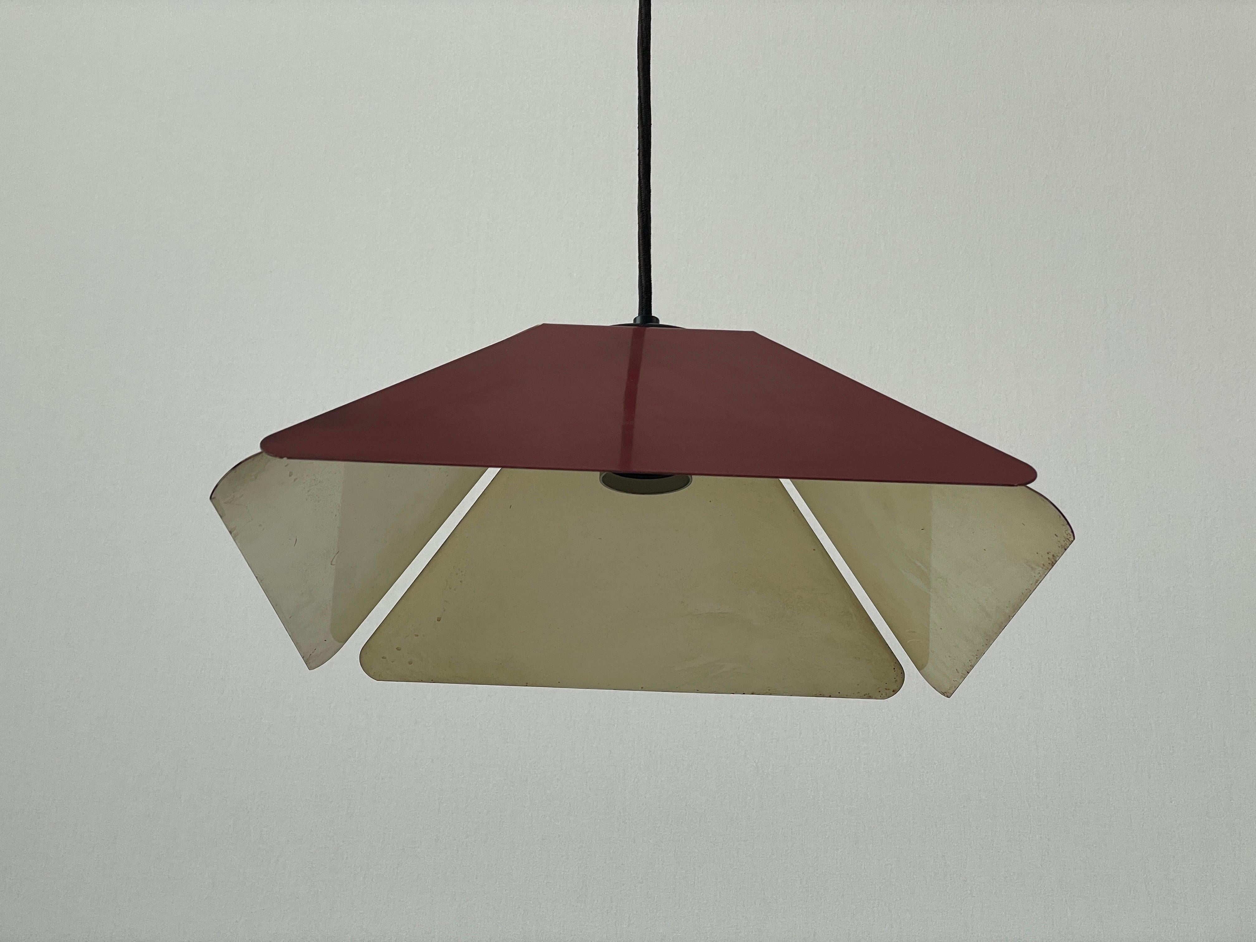 Space Age Bordeaux Pendant Light by Charlotte Perriand for Les Arcs, 1970s, France