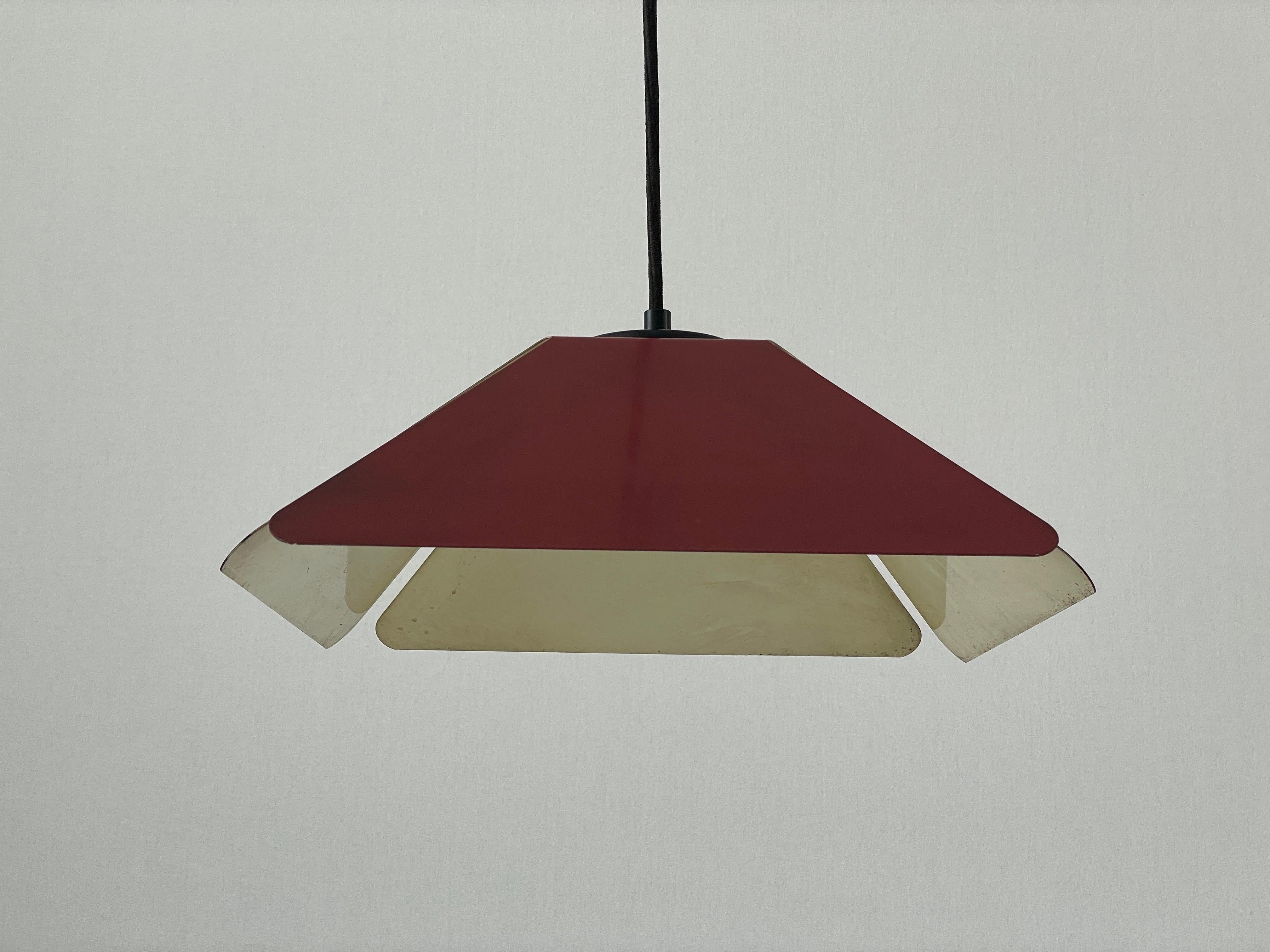 French Bordeaux Pendant Light by Charlotte Perriand for Les Arcs, 1970s, France