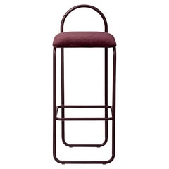 Bordeaux Velvet Minimalist Bar Chair