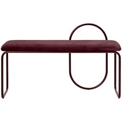 Bordeaux Velvet Minimalist Bench