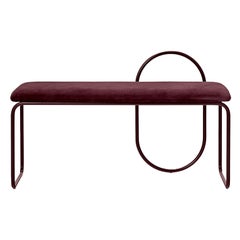 Panchina minimalista in velluto Bordeaux