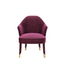 Bordeaux Velvet Modern Bhutan Dining Chair