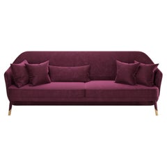 Bordeaux Velvet Modern Bhutan Sofa