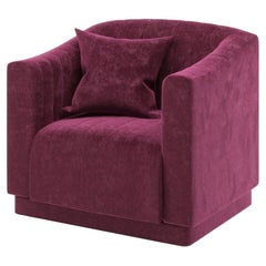 Fauteuil moderne en velours bordeaux Uphostery