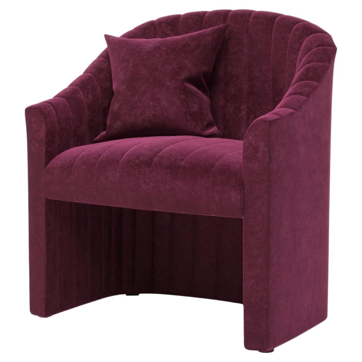 Bordeaux Velvet Modern Uphostery Dining Chair Full Back For Sale
