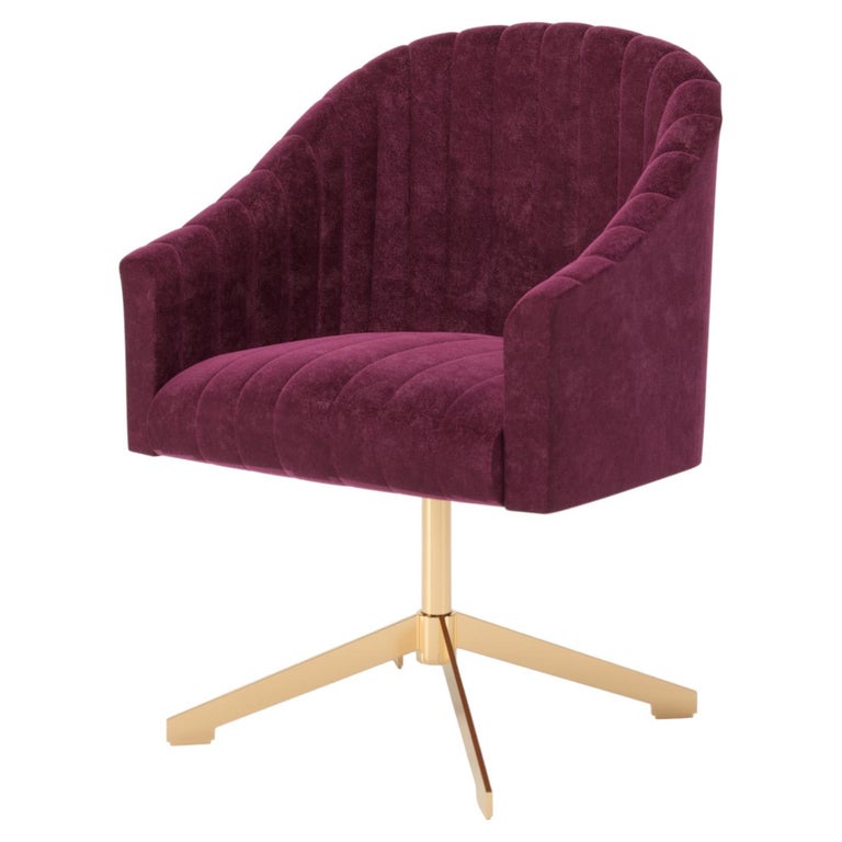 Bordeaux Velvet Modern Uphostery Office Chair For Sale at 1stDibs