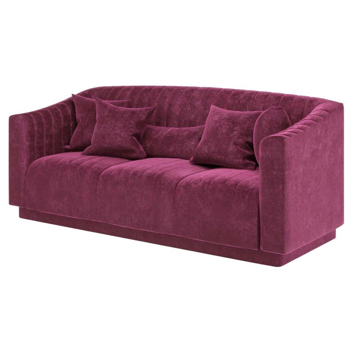 Bordeaux Velvet Modern Uphostery Sofa For Sale at 1stDibs