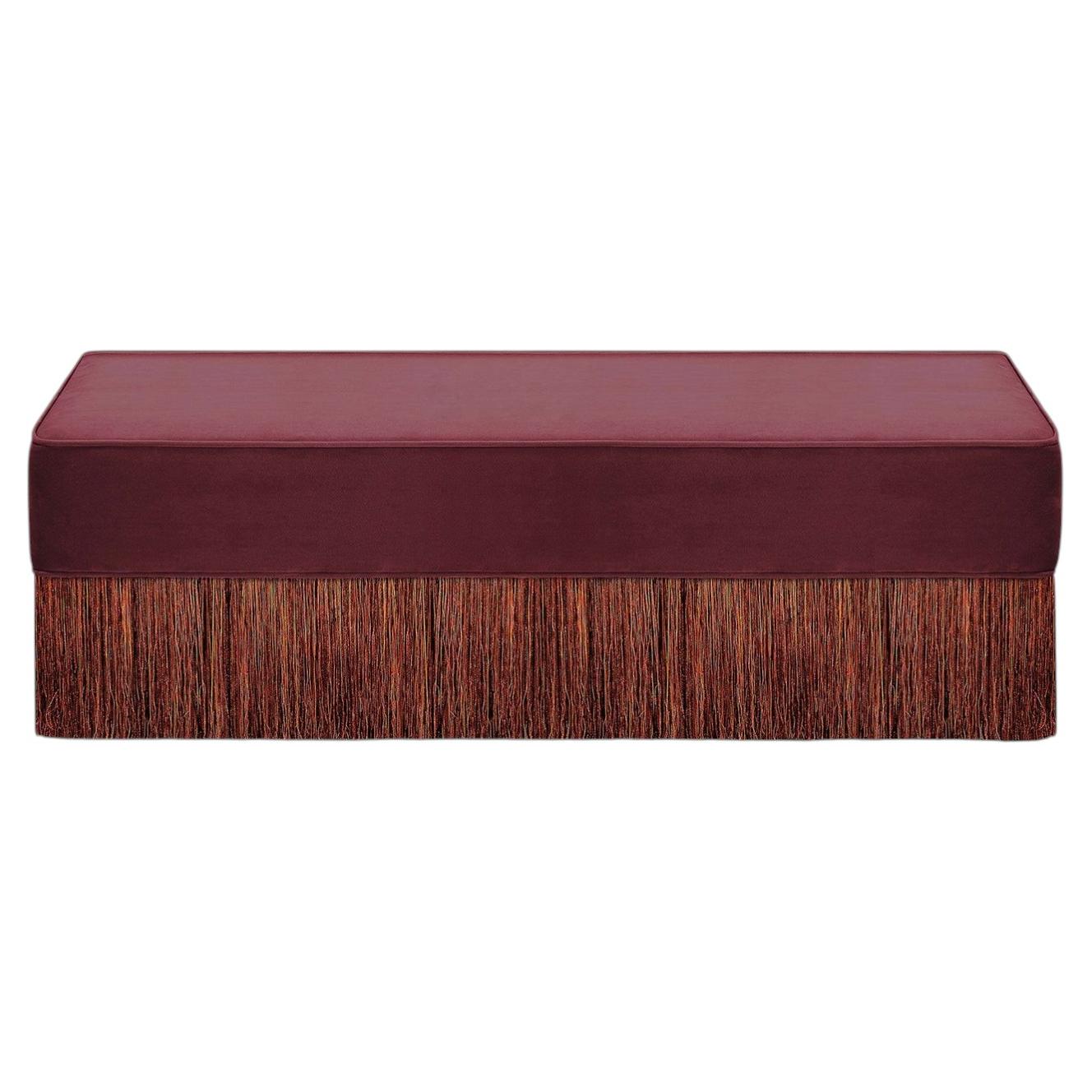 Bordeaux With Mix Colors Fringes Rectangular Bench For Sale