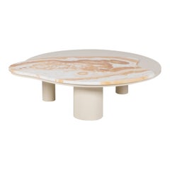 Bordeira Coffee Table by Rute Martins, Egyptian Onyx and White Lacquer