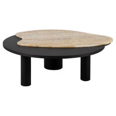 Bordeira Coffee Table by Rute Martins for Greenapple, Miel Onyx and Black Oak