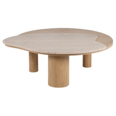 Bordeira Coffee Table by Rute Martins for Greenapple, Travertine and Natural Oak