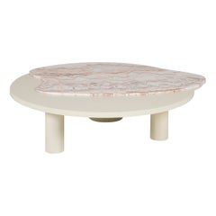 Bordeira Coffee Table by Rute Martins, Rainbow Onyx and White Lacquer