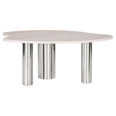 Bordeira Coffee Table by Rute Martins, Rosa Egeo Marble and Stainless Steel