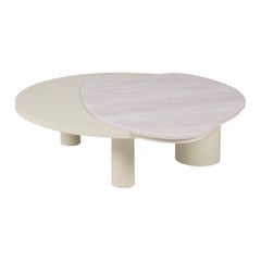 Bordeira Coffee Table by Rute Martins, Rosa Egeo Marble and White Lacquer
