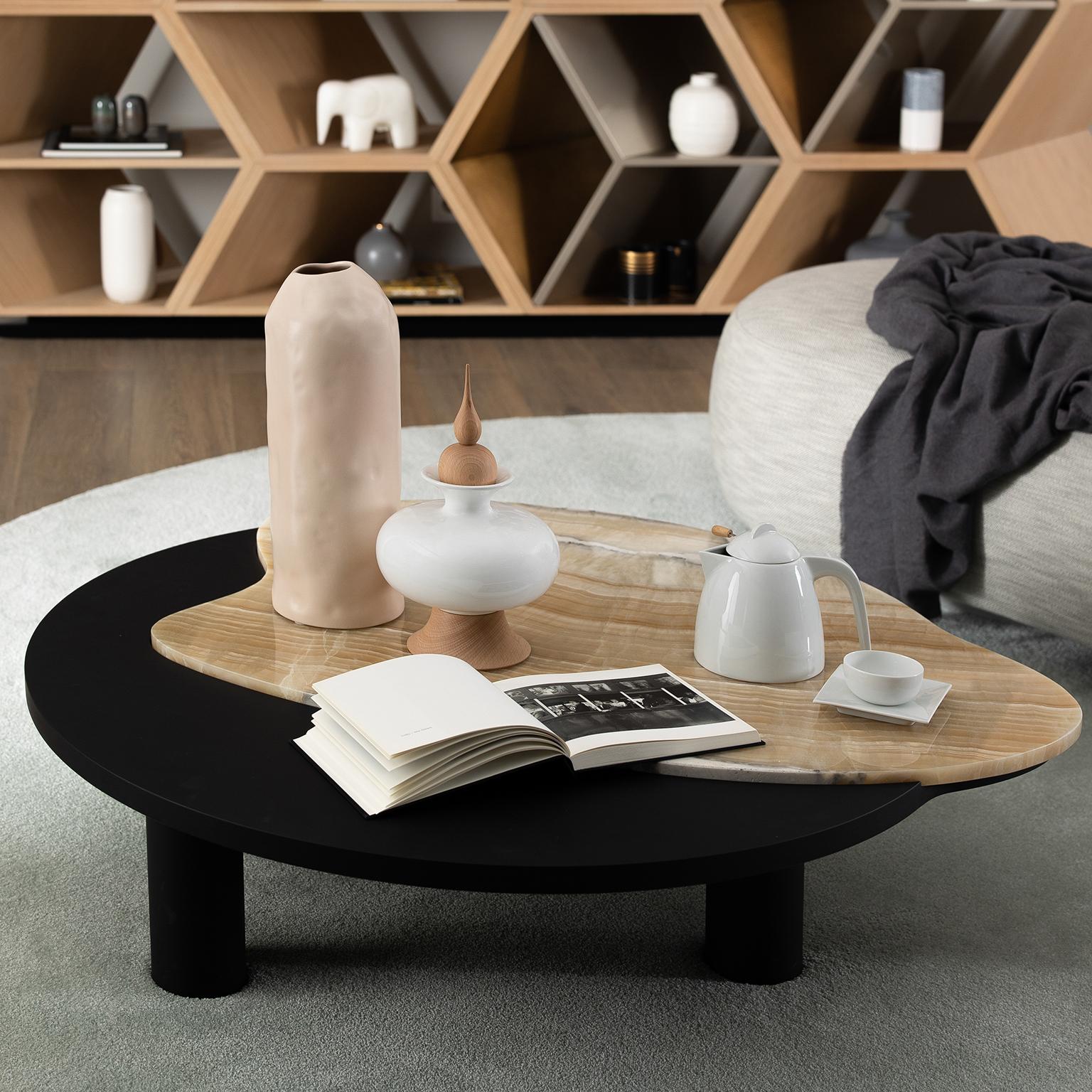 Organic Modern Bordeira Coffee Table, Onyx, Handmade in Portugal by Greenapple For Sale 2