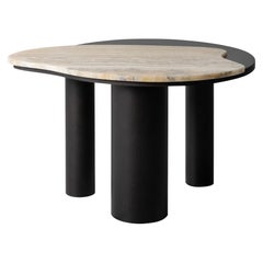 Bordeira Compact Coffee Table by Rute Martins, Miel Onyx and Black Oak
