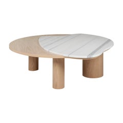Bordeira Large Coffee Table by Rute Martins, Lasa Venato Marble and Natural Oak