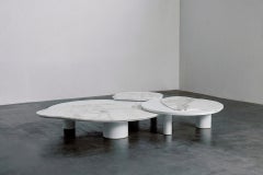 Bordeira Nesting Coffee Table, Set/3, Dover White Marble, Handmade by Greenapple