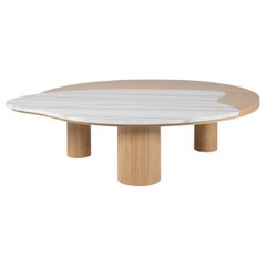 Bordeira XL Coffee Table by Rute Martins, Lasa Venato Marble and Natural Oak