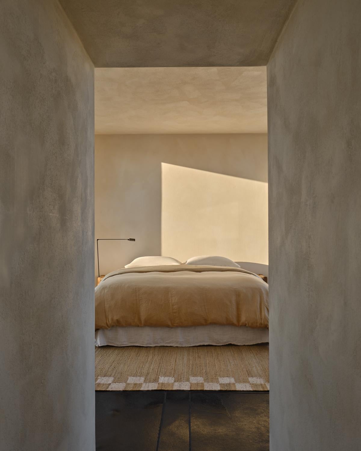 Minimalismo Tappeto 'Border' in iuta color crema dal design scandinavo in vendita