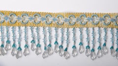 Hand-Woven Acrylic Fringe with Blue Pendants, Italian Design, 1996