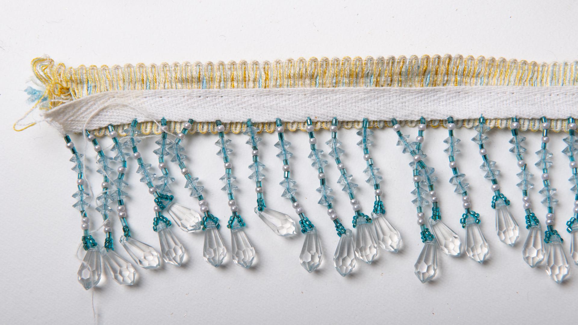 Hand-Woven Border or Fringe with Pendants For Sale