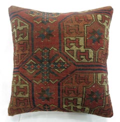 Borderless Antique Afghan Rug Pillow