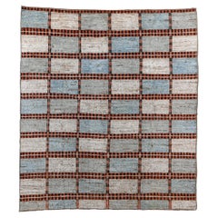Randloser, quadratischer Tulu-Teppich mit rechteckigem Design