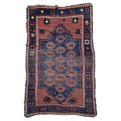 19th Century Caucasian Kazak Bordjalou Rug in Abrash Blue