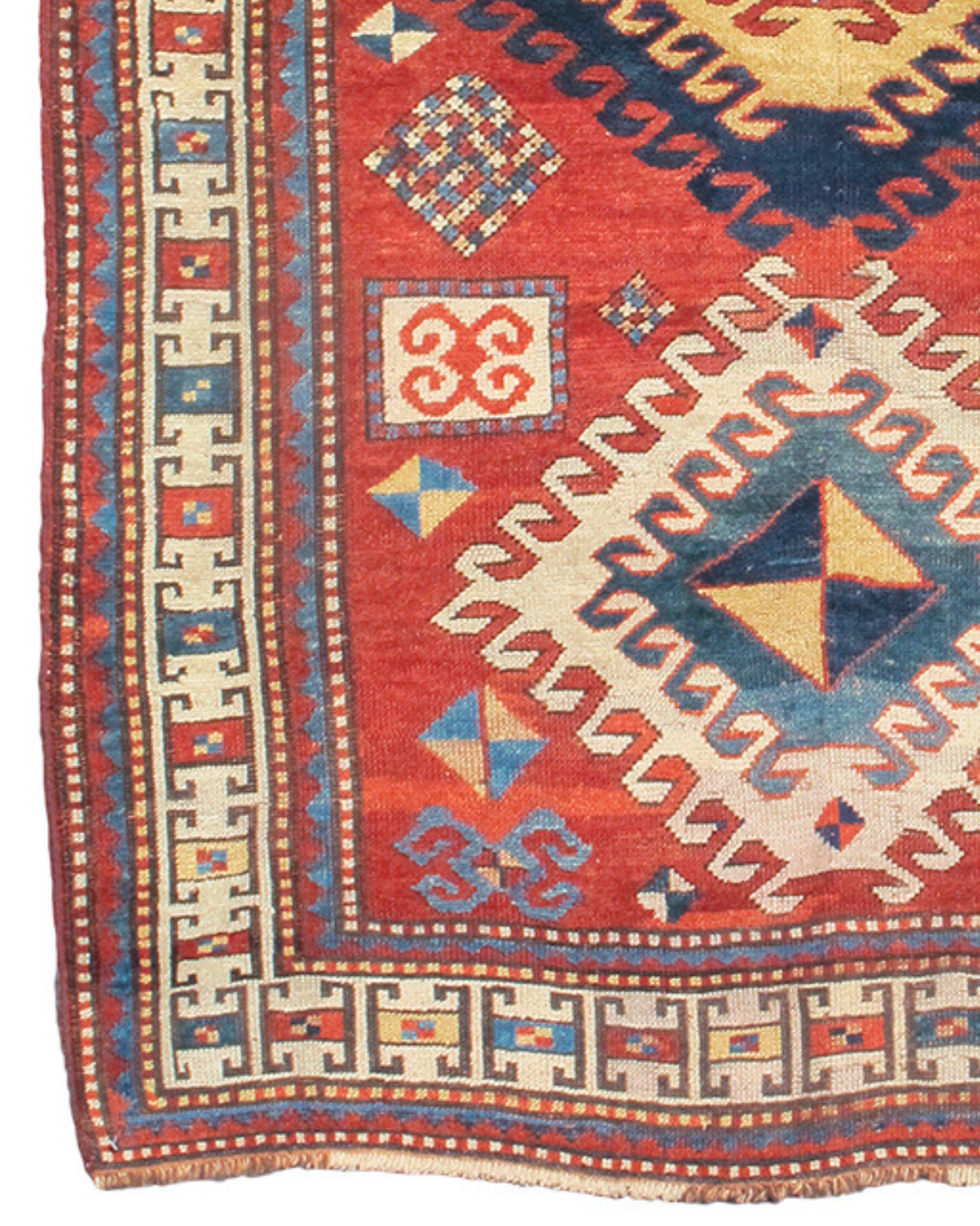 Hand-Knotted Bordjalu Kazak Rug, Late 19th Century For Sale