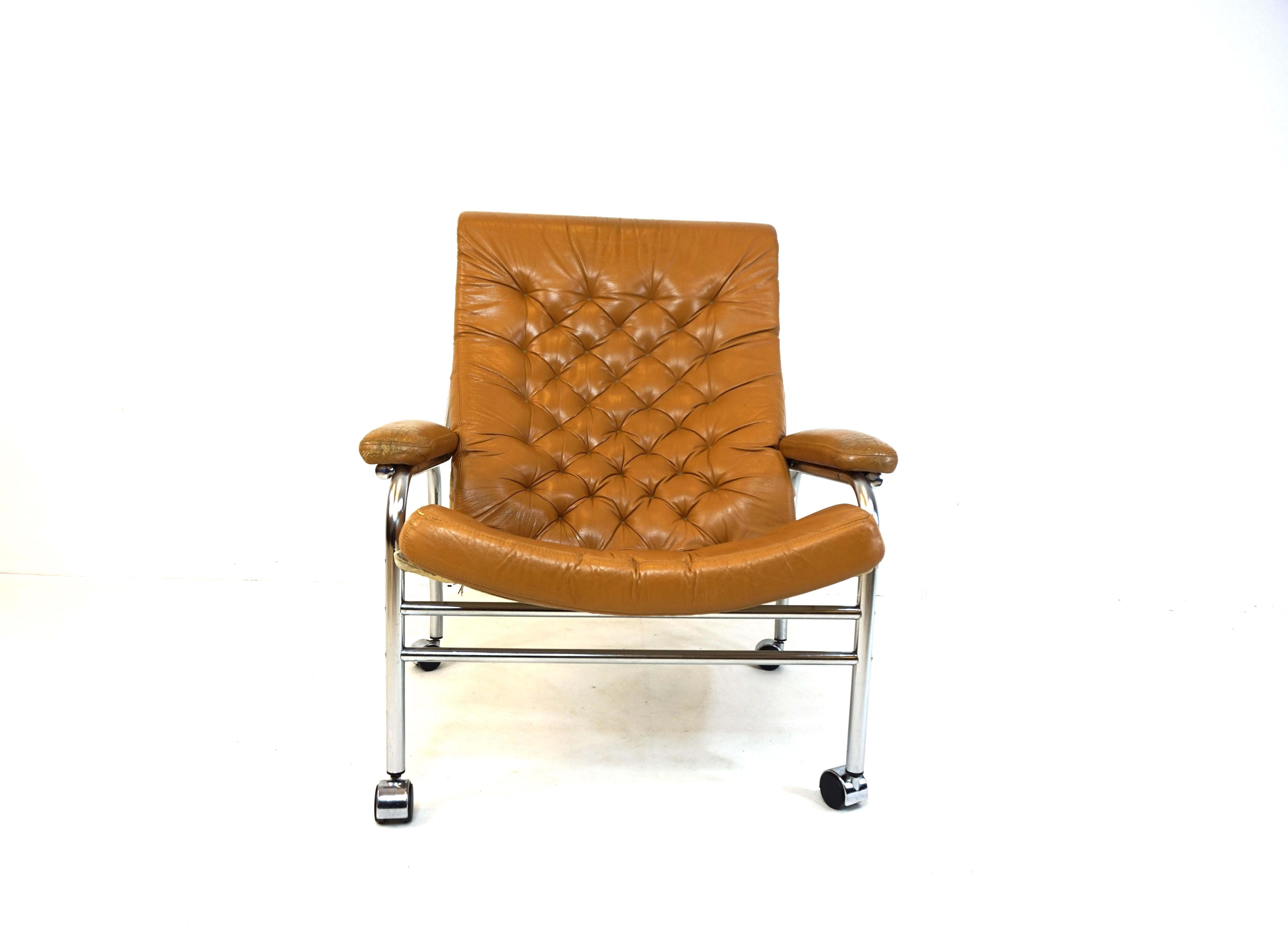 Leather Bore leather armchair by Noboru Nakamura For Sale