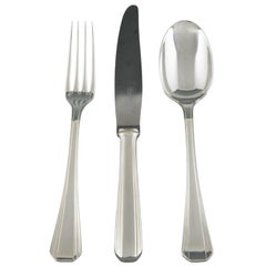 Service de couverts Art Déco 117 pièces en argent Luc Lanel Christofle 1929 en coffret