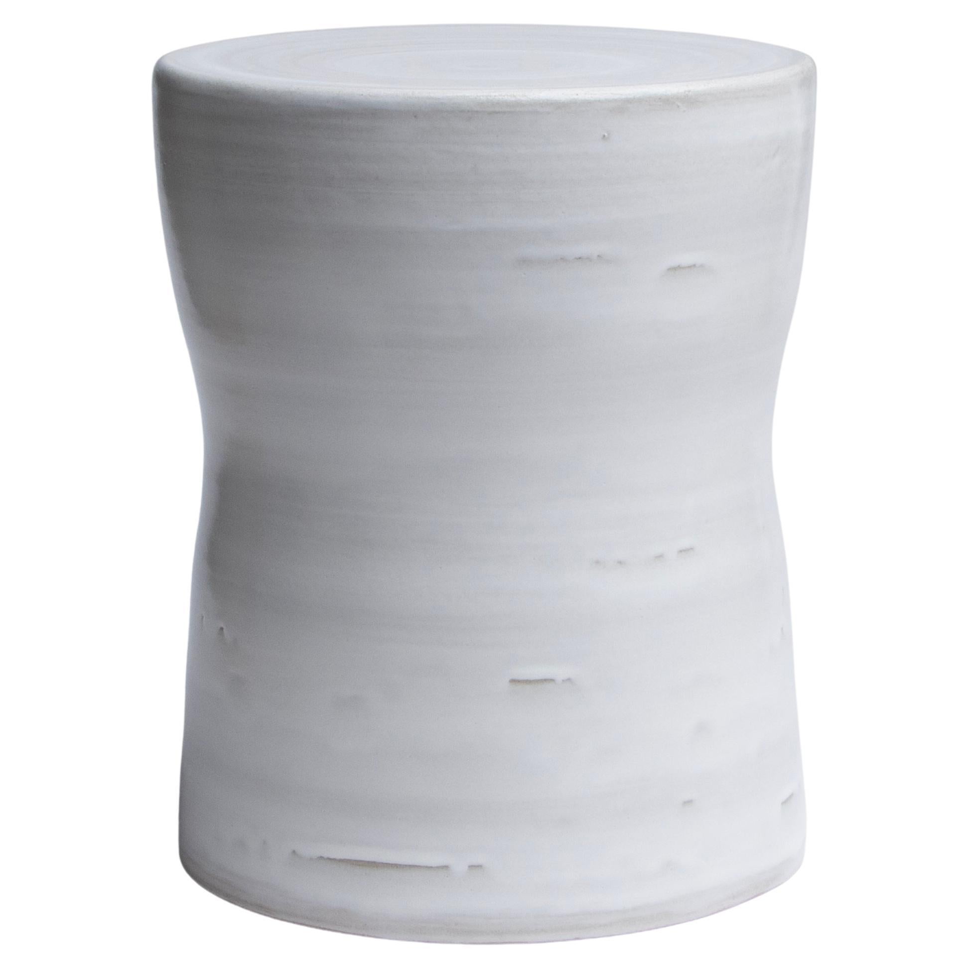 Boreale 01 Glazed Stoneware Stool by Pascale Girardin