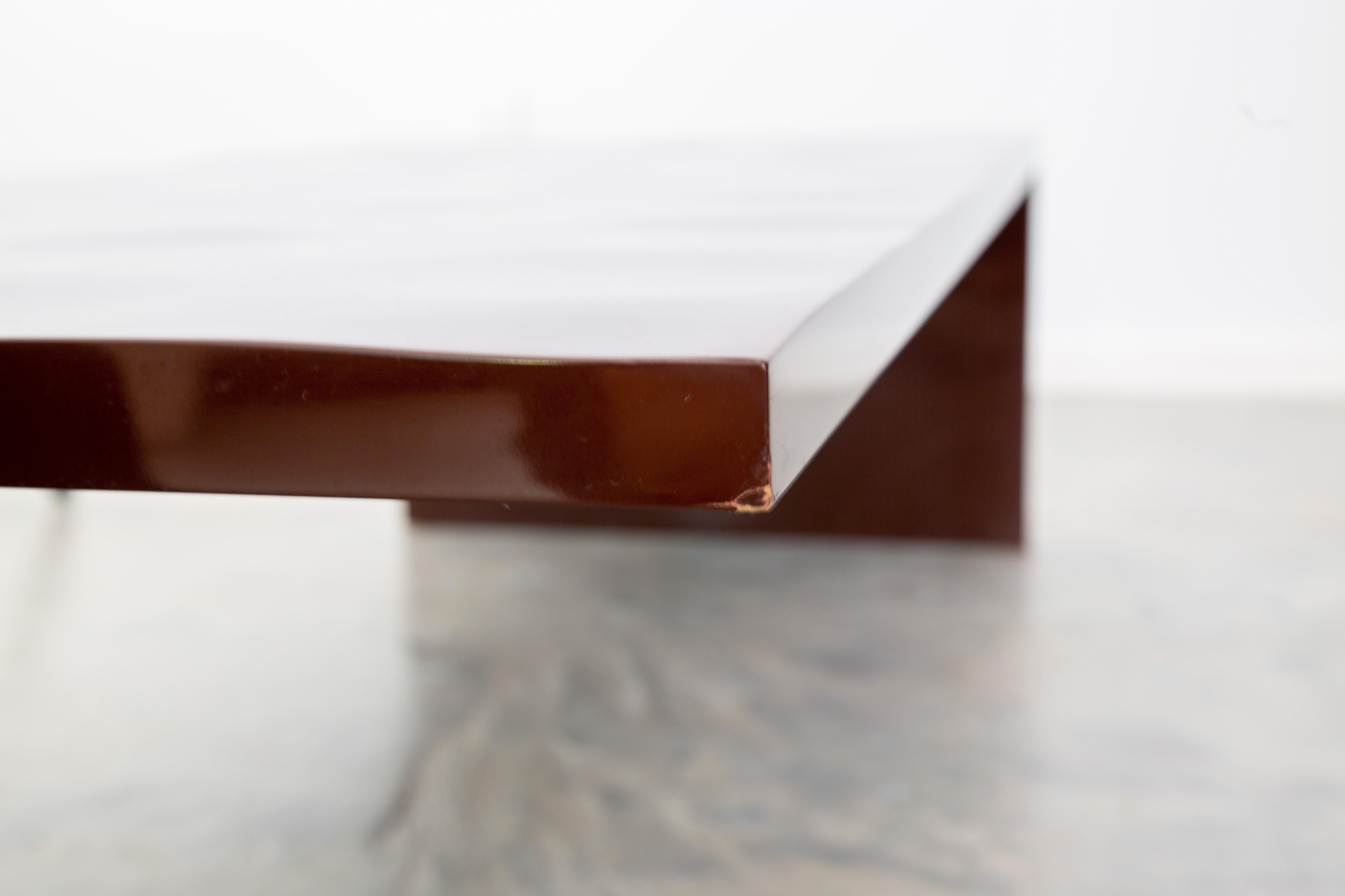 Borealis Table by Patrick Elie Naggar for Ralph Pucci 2003  Maroon and Brass For Sale 5