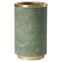 Bespoke Italian Vase "Borealis," in green alabaster