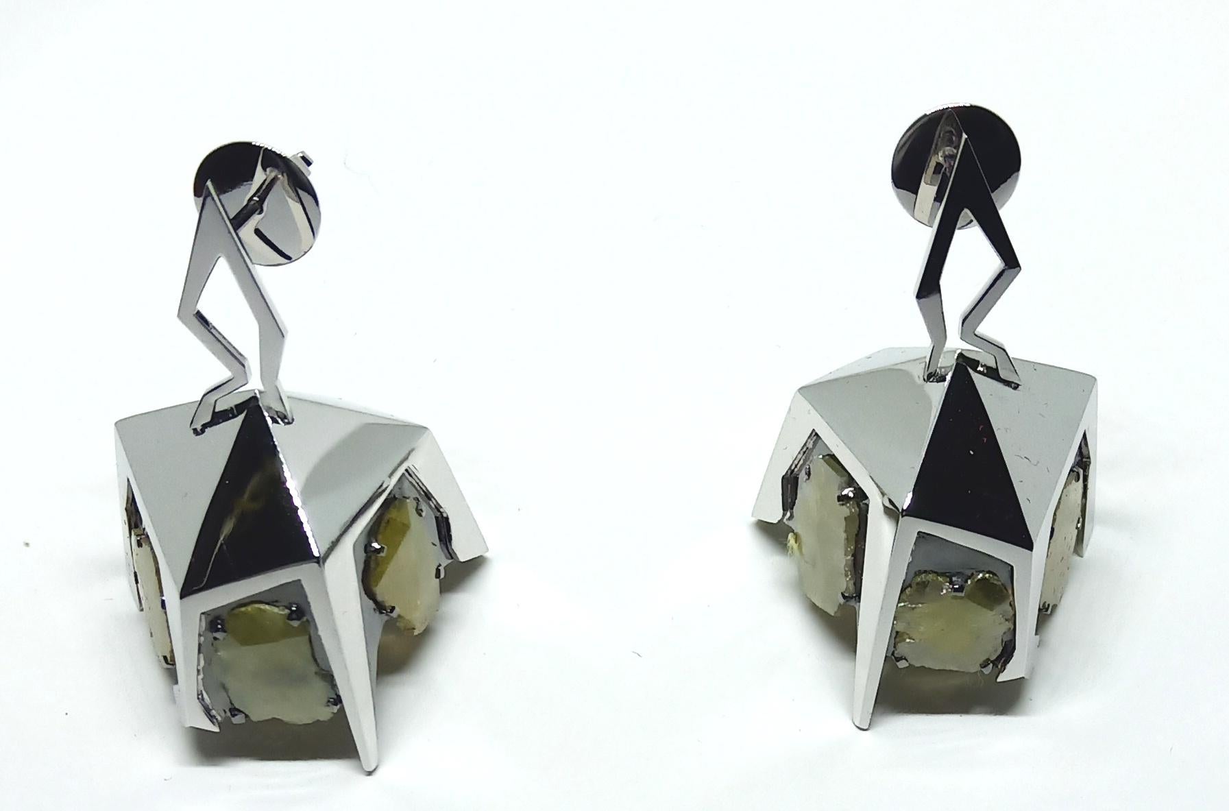Uncut Bored of Practical? Stir Yourself Up with One of a Kind Colored Diamond Earrings For Sale