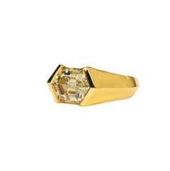 Boregaard GIA 2.35 Carat Fancy Brownish Yellow Hexagon Diamond Solitaire Ring
