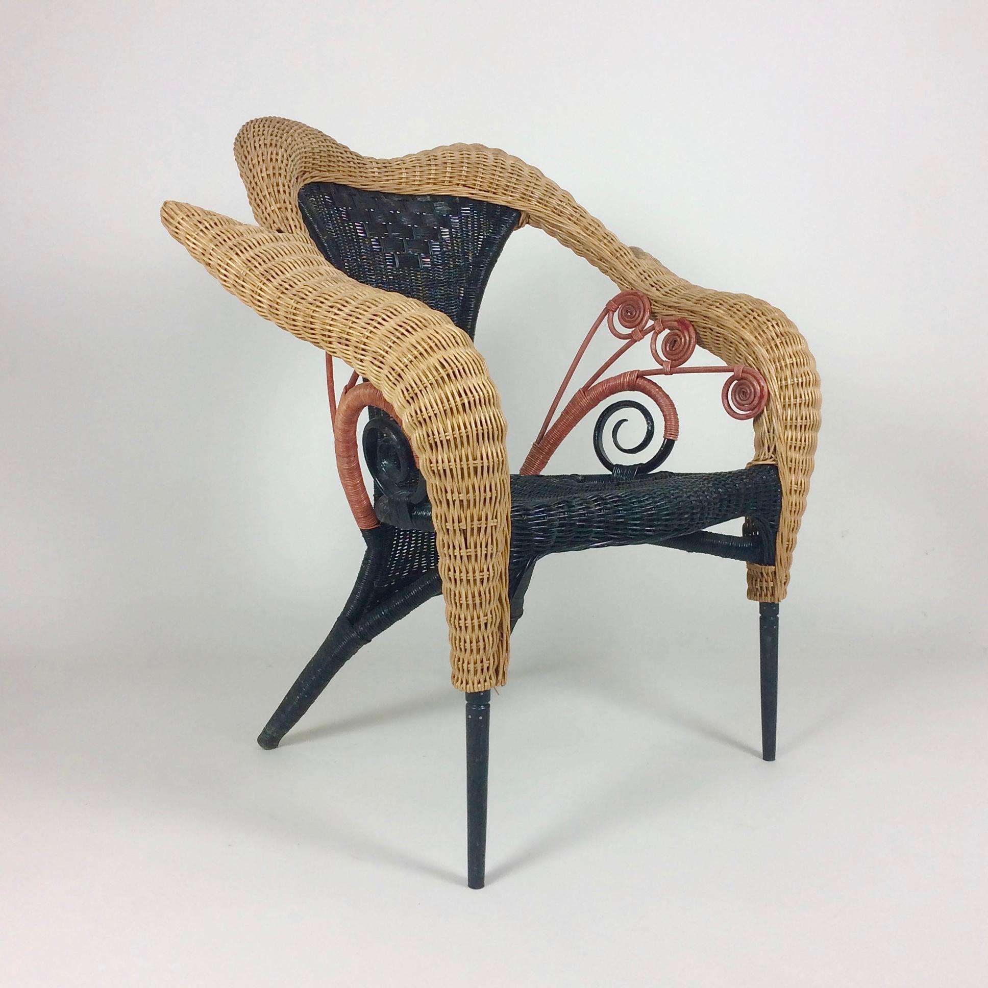 Borek Sipek Rattan Armchairs Prorok Model for Driade, 1988, Italy 7