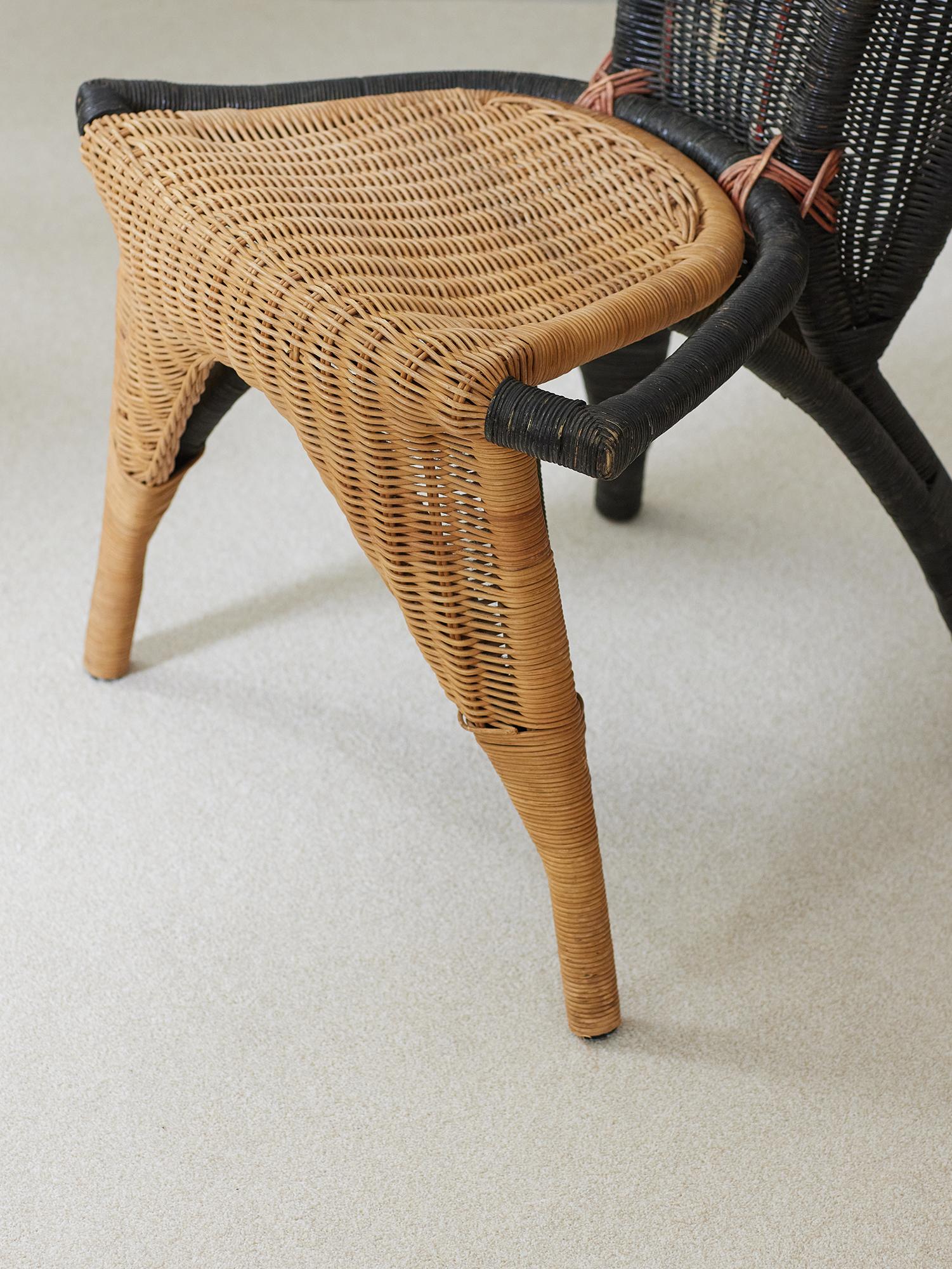 Hand-Crafted Borek Sipek Rattan Chair Model Helena by Scarabas 1980s
